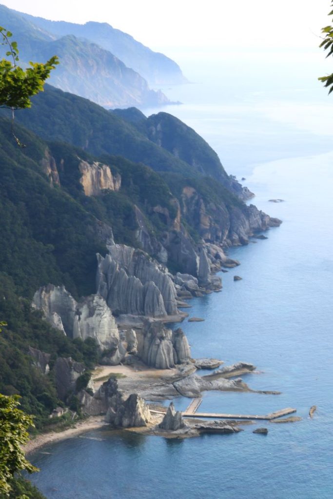 View of Hotokegaura from the observation deck on the National Route 338.